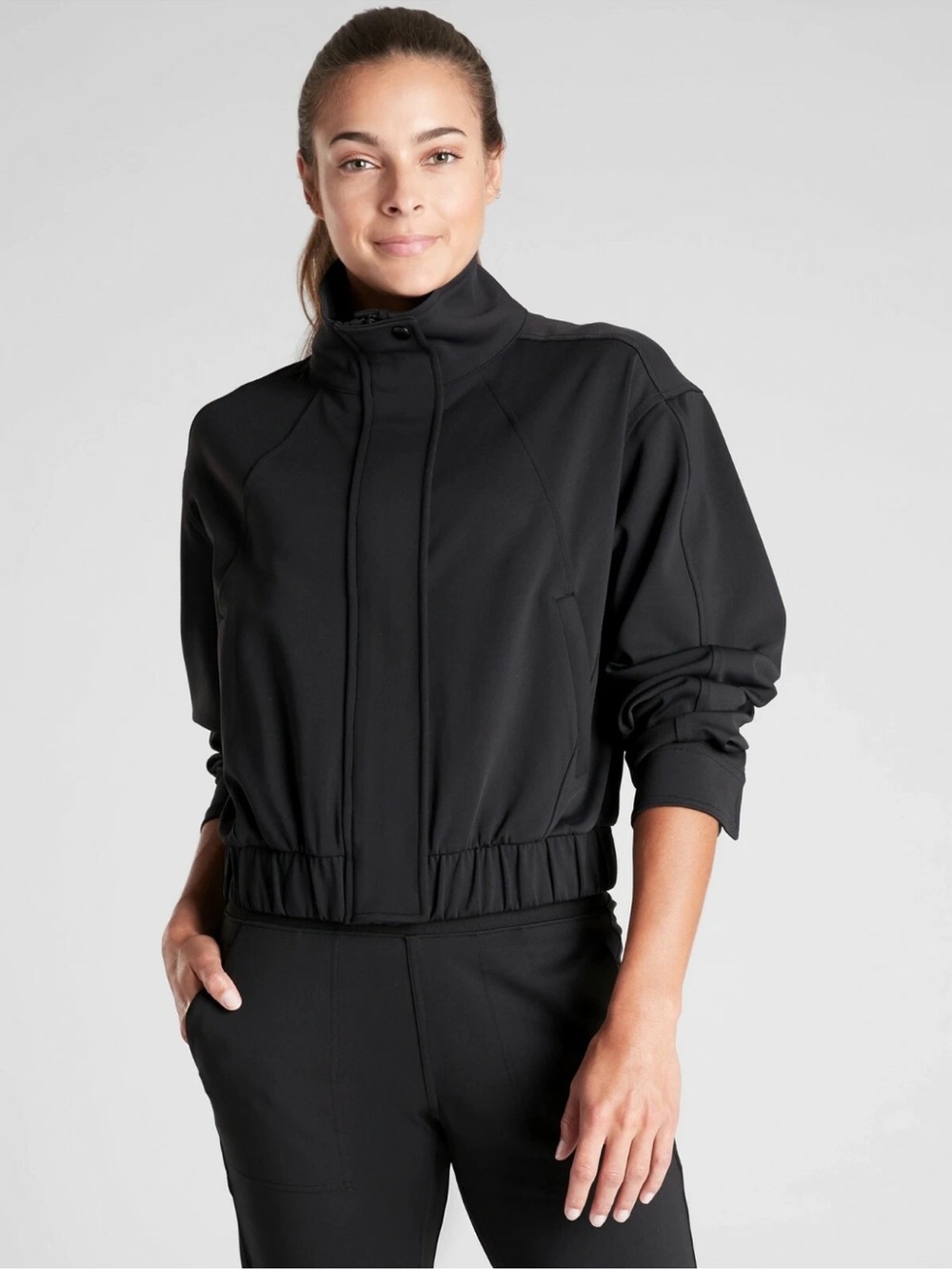 Athleta Venice Lightweight Bomber Jacket in Black 597981 - Size XL